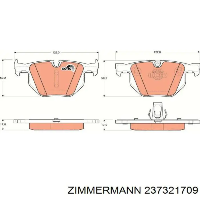 Задні дискові колодки Zimmermann 237321709