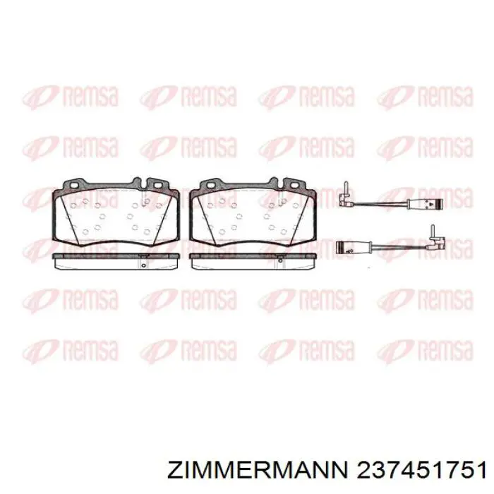 Купити 237451751 Zimmermann Колодки гальмівні передні, дискові