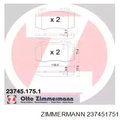 Гальмівні колодки Zimmermann 237451751 ціна, від 30.48 USD