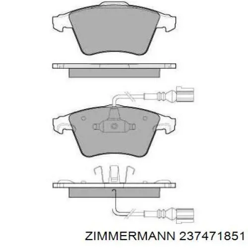 Купити 237471851 Zimmermann Колодки гальмівні передні, дискові