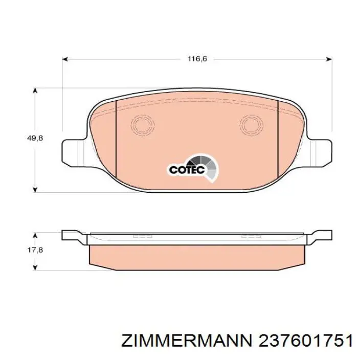 Задні гальмівні колодки Zimmermann 237601751 ціна, від 31.16 USD