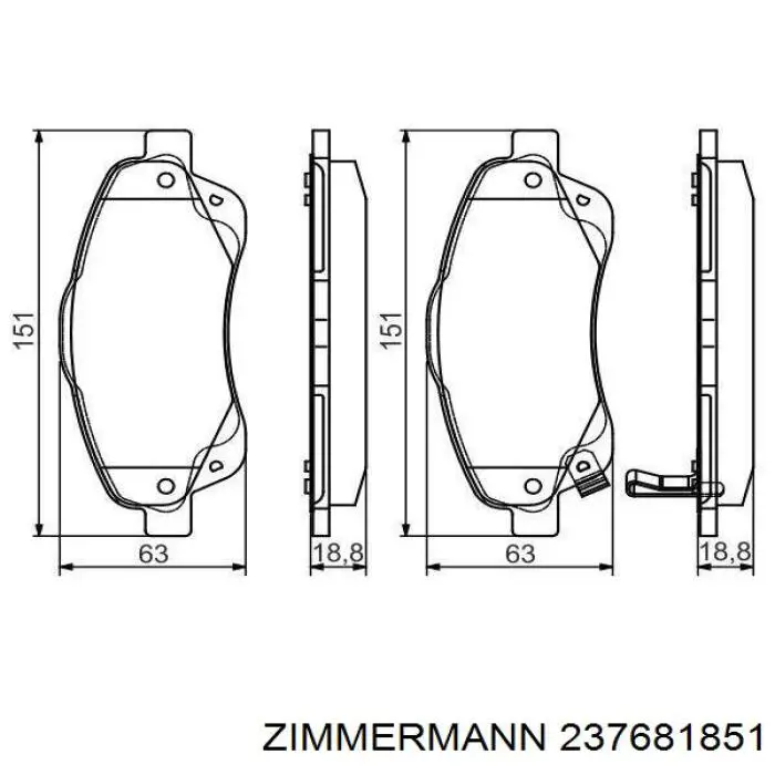Купити 237681851 Zimmermann Колодки гальмівні передні, дискові