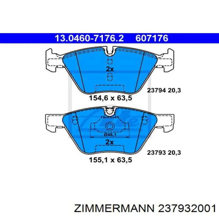 Тормозні колодки Zimmermann 237932001