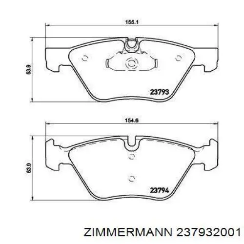 Гальмівні колодки Zimmermann 237932001 ціна, від 59.94 USD