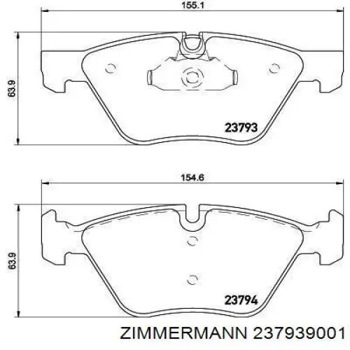 Гальмівні колодки Zimmermann 237939001 ціна, від 33.01 USD