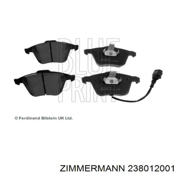 Купити 238012001 Zimmermann Колодки гальмівні передні, дискові