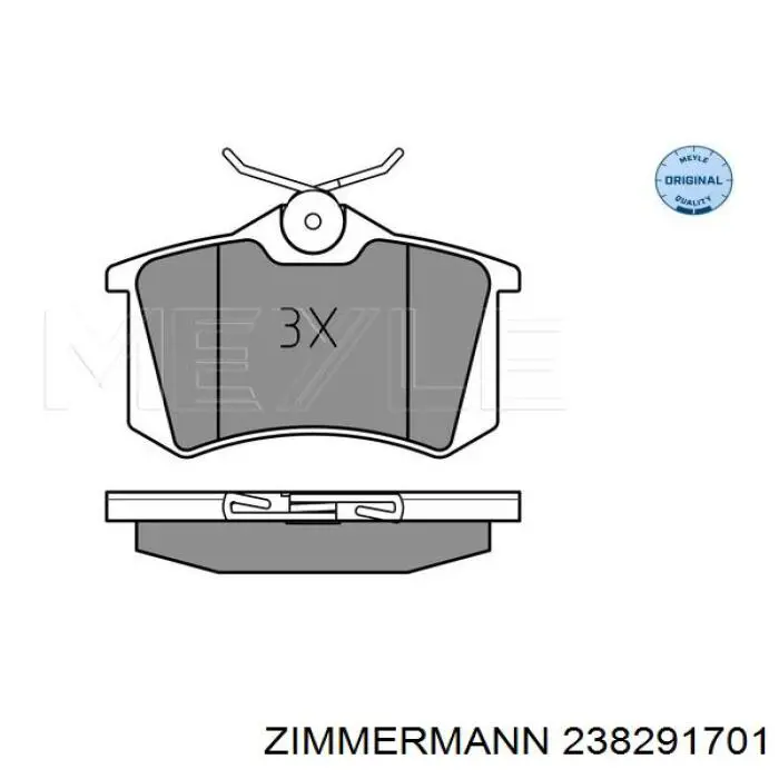Задні гальмівні колодки 238291701 Zimmermann