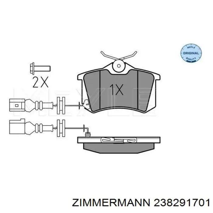 Купити 238291701 Zimmermann Задні колодки