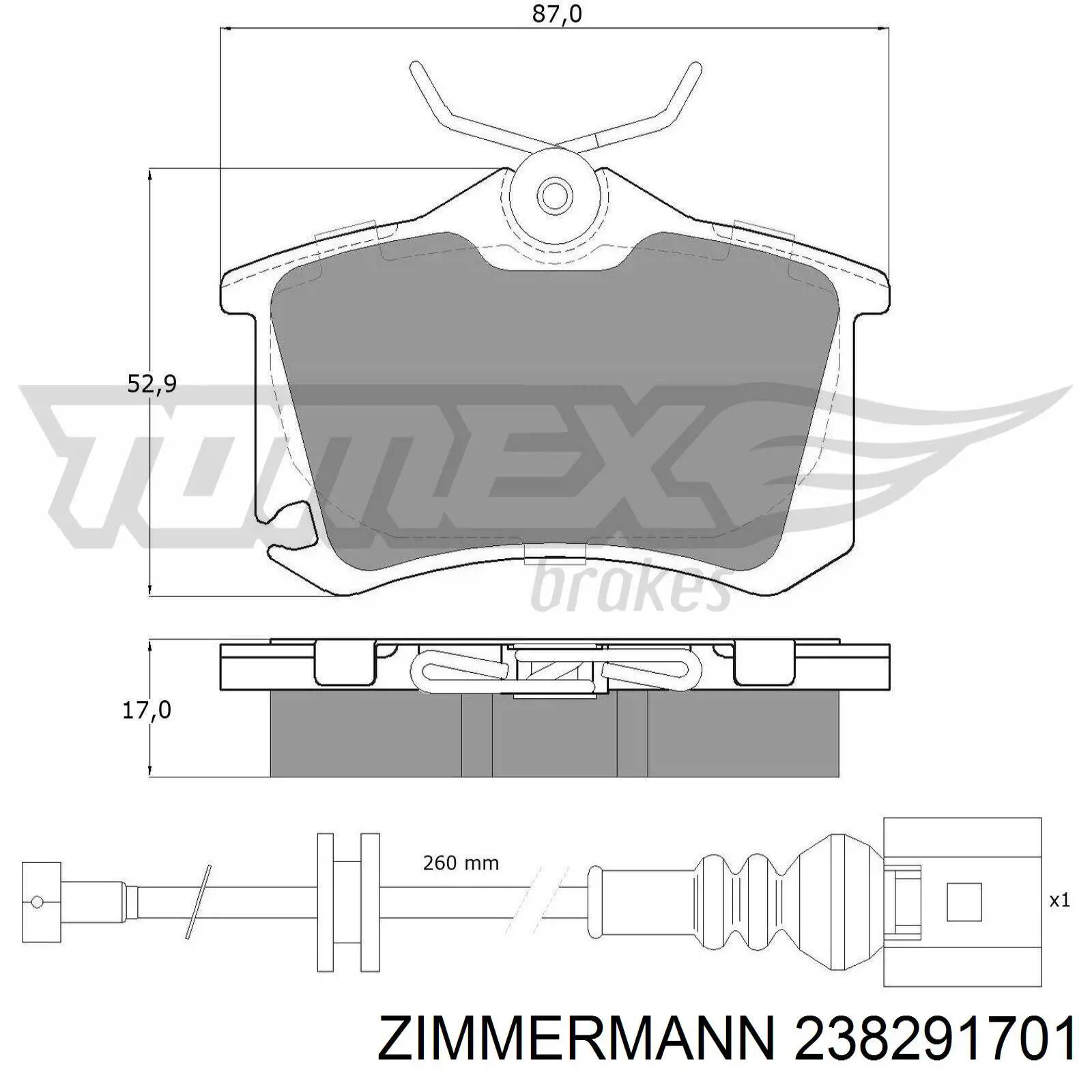 Купити 238291701 Zimmermann Задні колодки