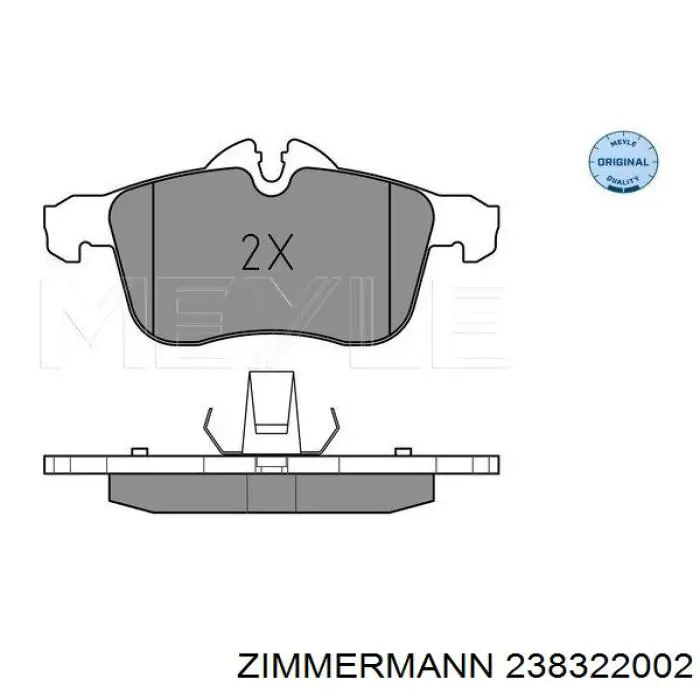 Передні тормозні колодки 238322002 Zimmermann
