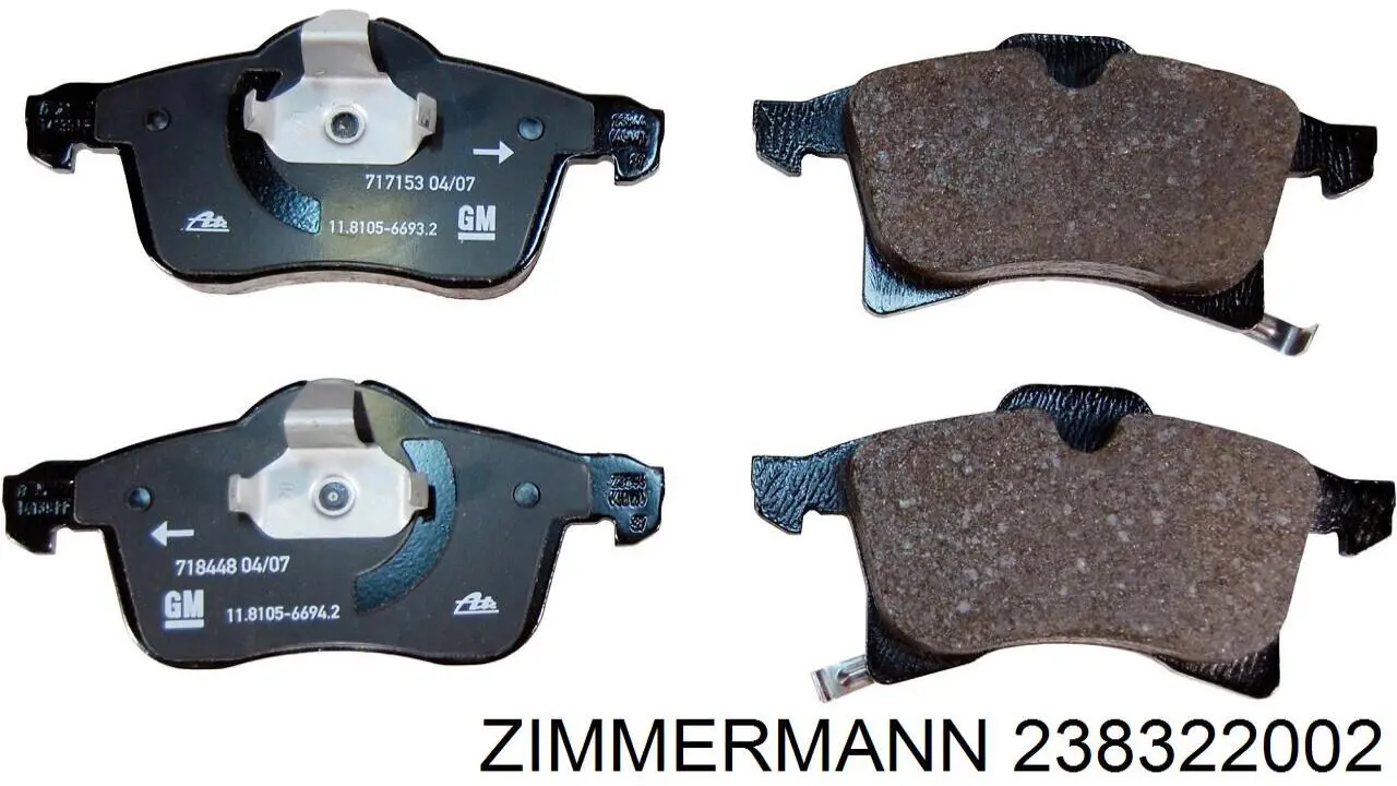 Купити 238322002 Zimmermann Колодки гальмівні передні, дискові