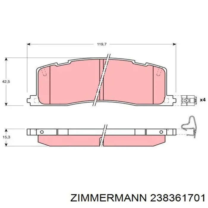 Тормозні колодки Zimmermann 238361701