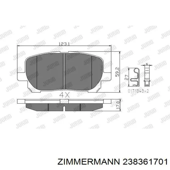 Купити 238361701 Zimmermann Колодки гальмівні передні, дискові