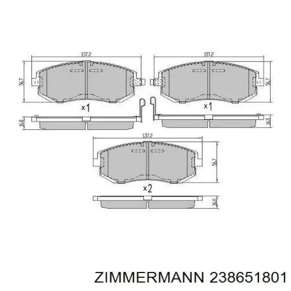 Передні тормозні колодки 238651801 Zimmermann