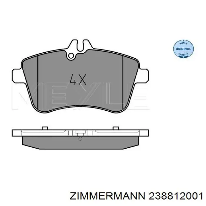 Купити 238812001 Zimmermann Колодки гальмівні передні, дискові