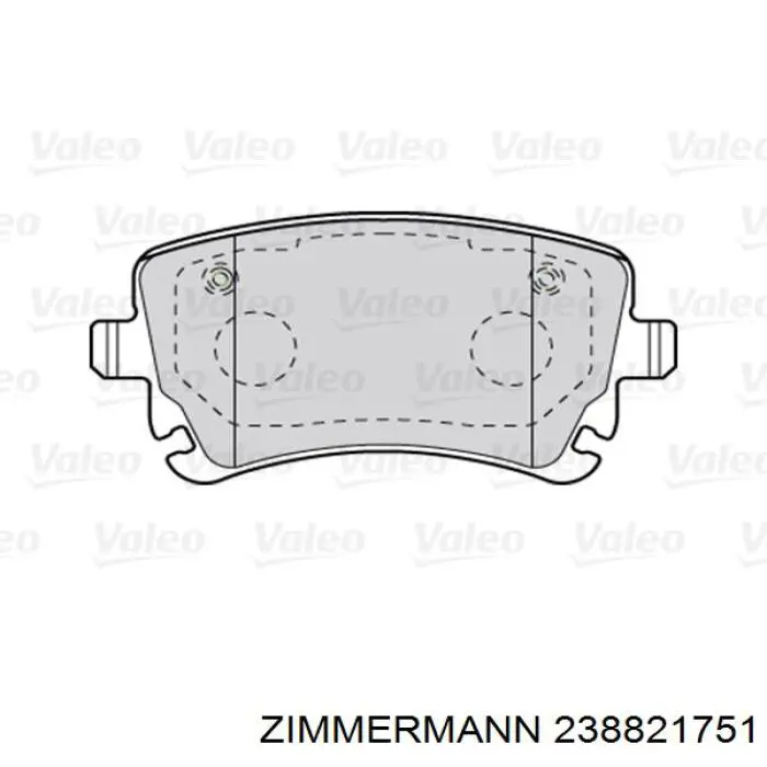Задні гальмівні колодки 238821751 Zimmermann