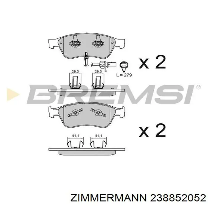 Гальмівні колодки Zimmermann 238852052 ціна, від 49.36 USD