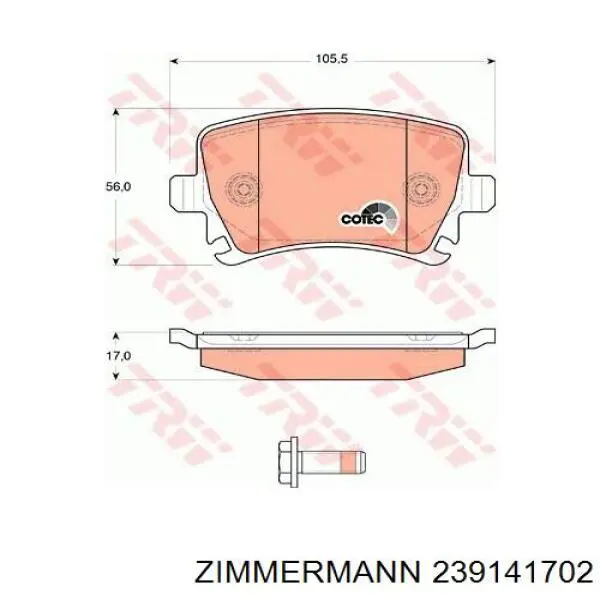 Задні дискові колодки Zimmermann 239141702