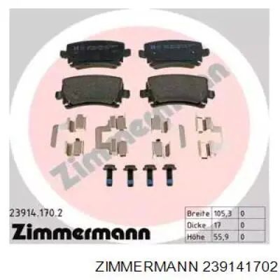 Задні гальмівні колодки Zimmermann 239141702 ціна, від 31.67 USD