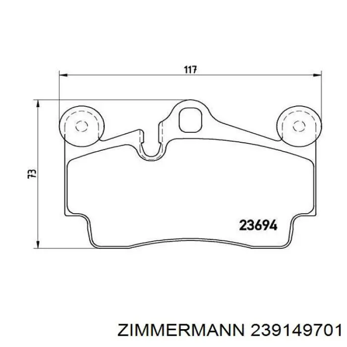 239149701 Zimmermann Колодки гальмівні задні, дискові