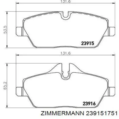 Тормозні колодки Zimmermann 239151751