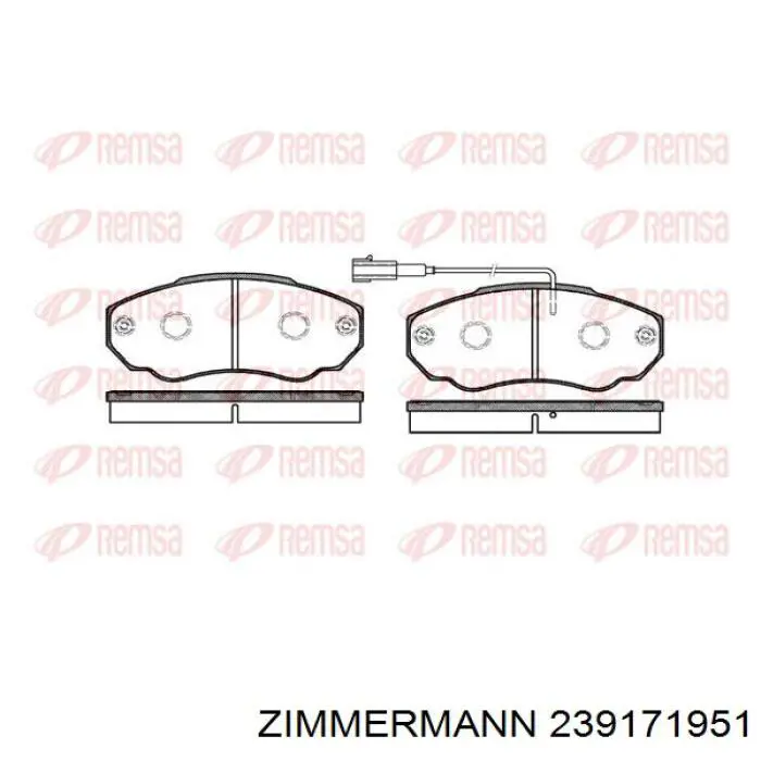 239171951 Zimmermann колодки гальмівні передні, дискові