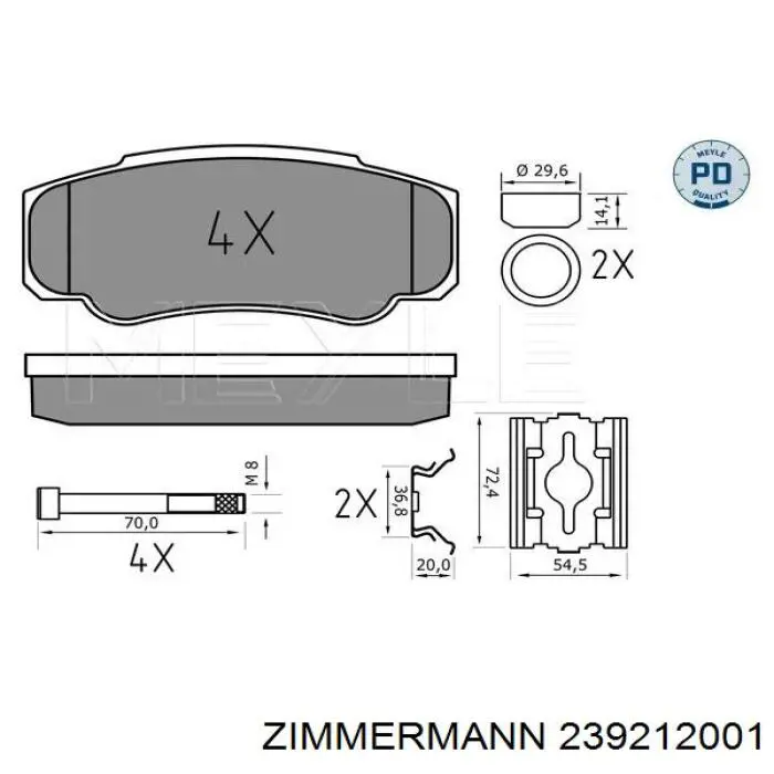 Задні гальмівні колодки Zimmermann 239212001 ціна, від 12.23 USD