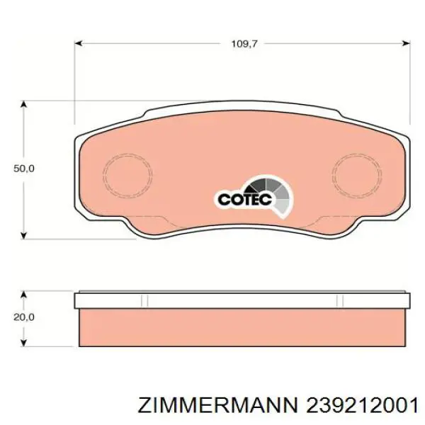 Купити 239212001 Zimmermann Задні колодки