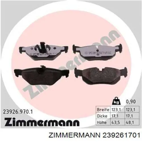 Купити 239261701 Zimmermann Задні колодки