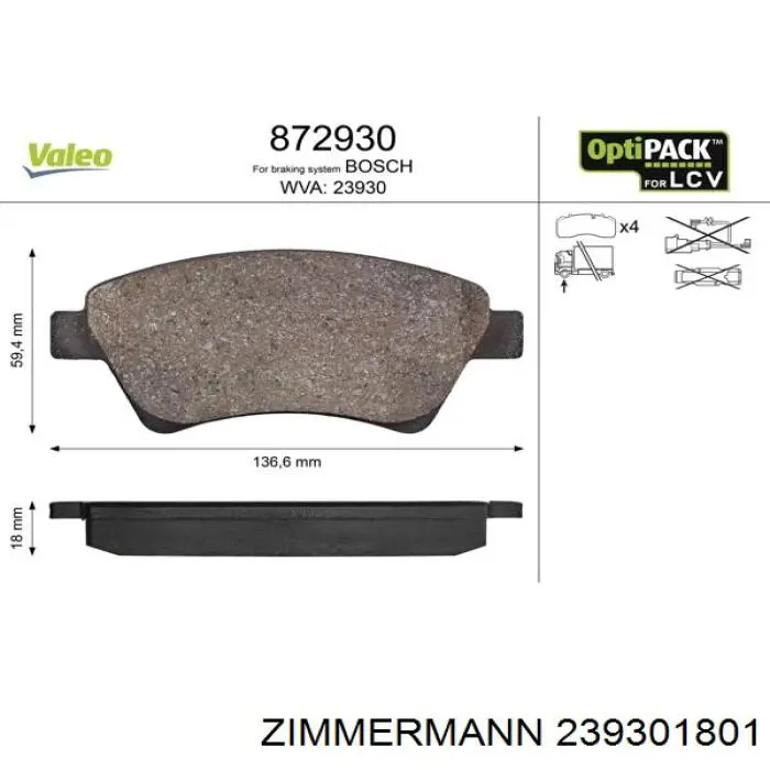 239301801 Zimmermann Передні гальмівні колодки