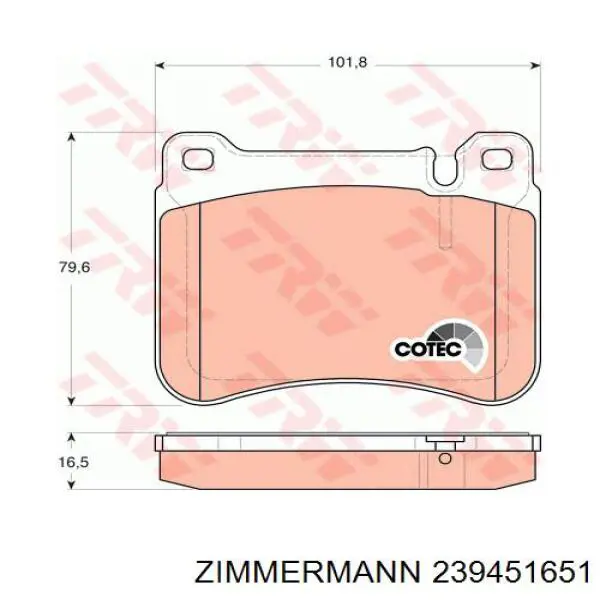 Тормозні колодки Zimmermann 239451651