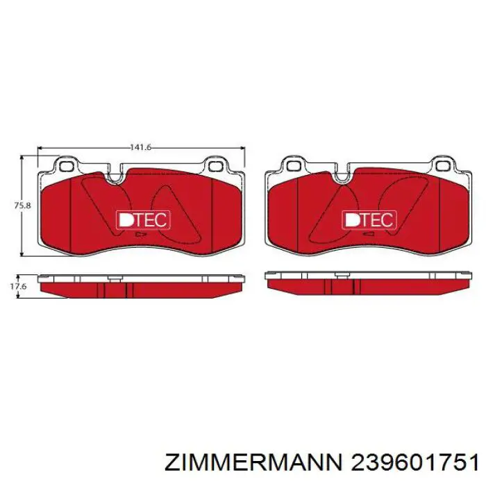 239601751 Zimmermann колодки гальмівні передні, дискові