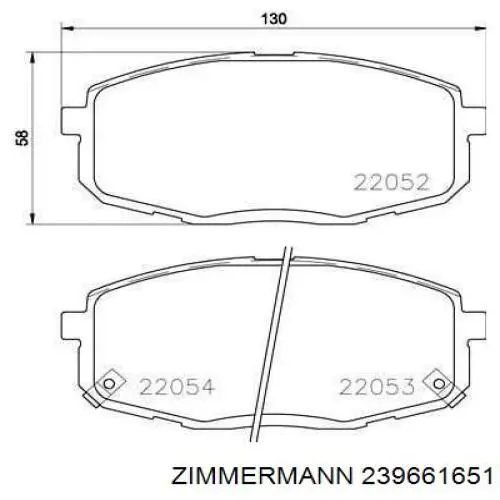 Передні тормозні колодки 239661651 Zimmermann