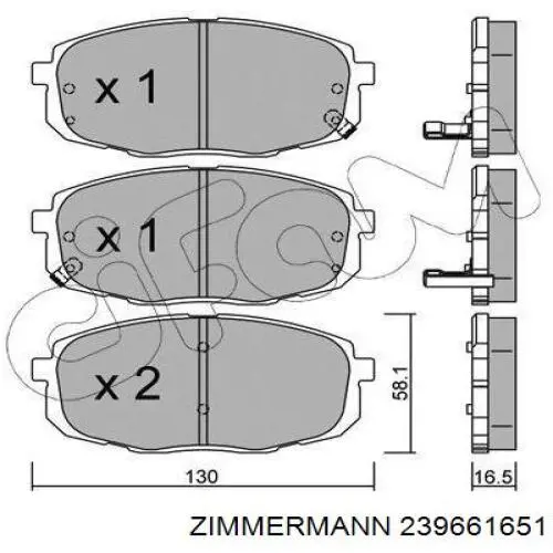 Гальмівні колодки Zimmermann 239661651 ціна, від 21.61 USD