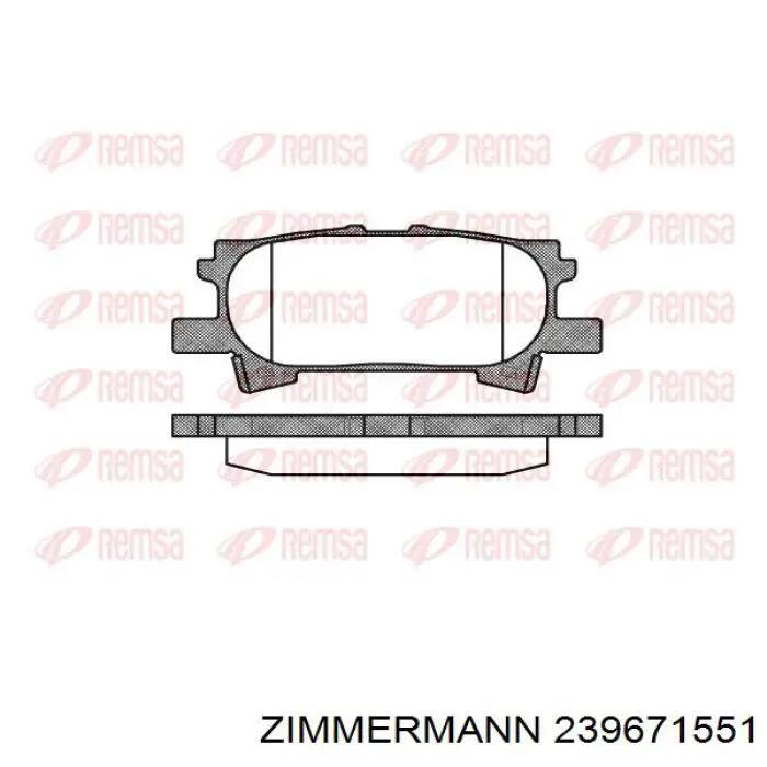 Колодки гальмові задні, дискові 239671551 Zimmermann