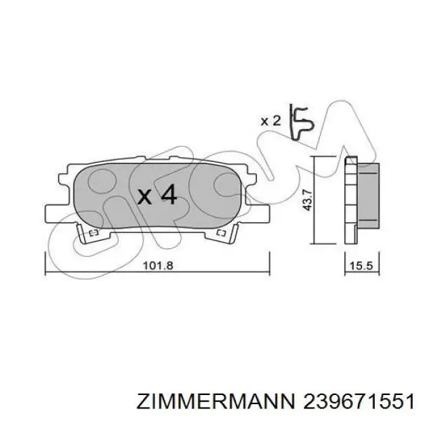 Купити 239671551 Zimmermann Задні колодки