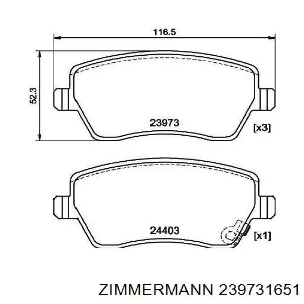 Гальмівні колодки Zimmermann 239731651 ціна, від 21.58 USD