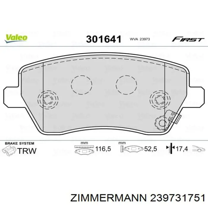 Гальмівні колодки Zimmermann 239731751 ціна, від 22.80 USD