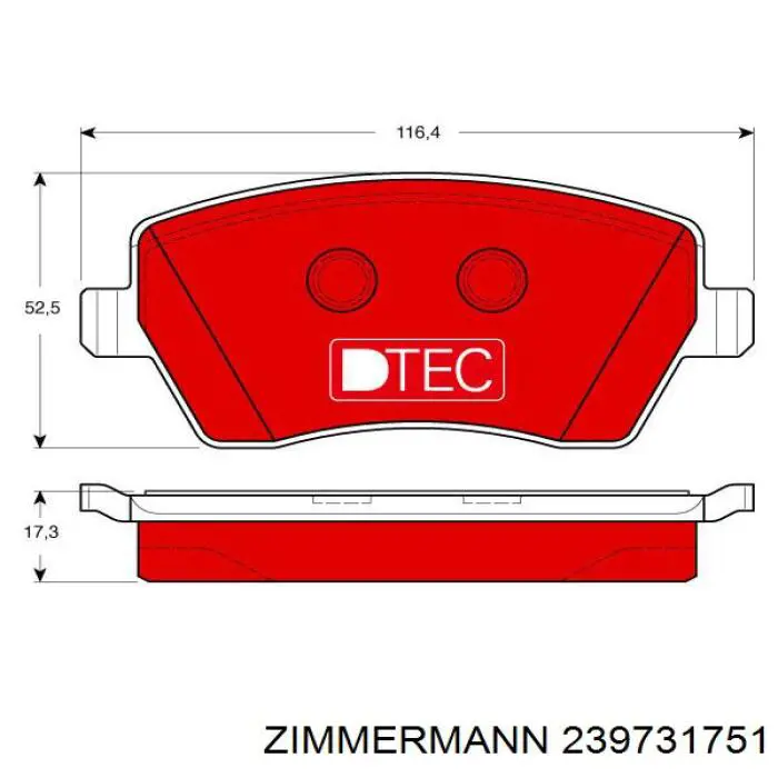 Купити 239731751 Zimmermann Колодки гальмівні передні, дискові
