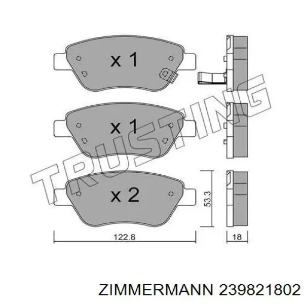 Купити 239821802 Zimmermann Колодки гальмівні передні, дискові