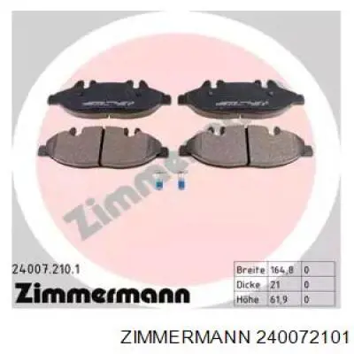 Передні тормозні колодки 240072101 Zimmermann