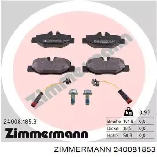 Купити 240081853 Zimmermann Задні колодки