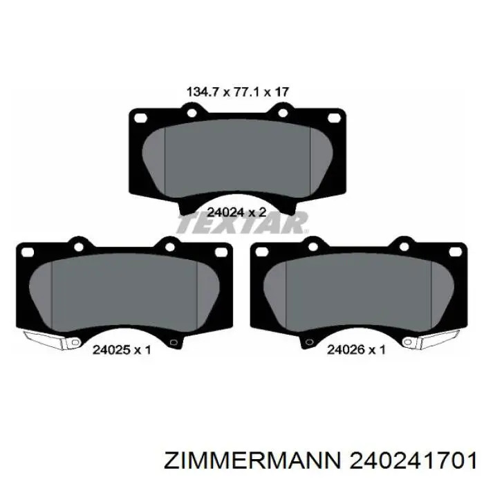 Гальмівні колодки Zimmermann 240241701 ціна, від 41.27 USD