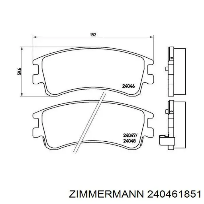 Передні тормозні колодки 240461851 Zimmermann