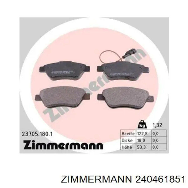 Гальмівні колодки Zimmermann 240461851 ціна, від 19.34 USD