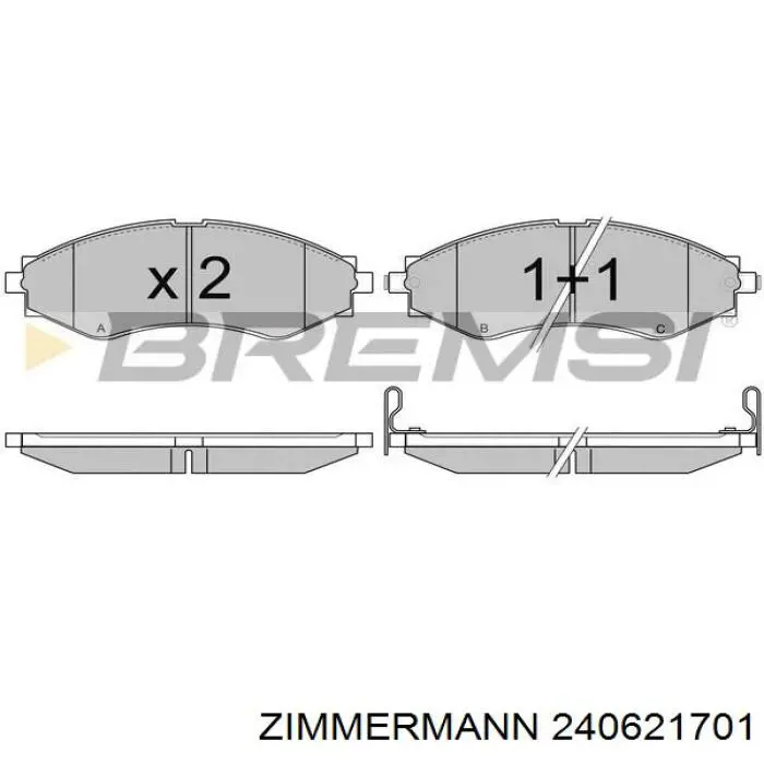 Купити 240621701 Zimmermann Колодки гальмівні передні, дискові