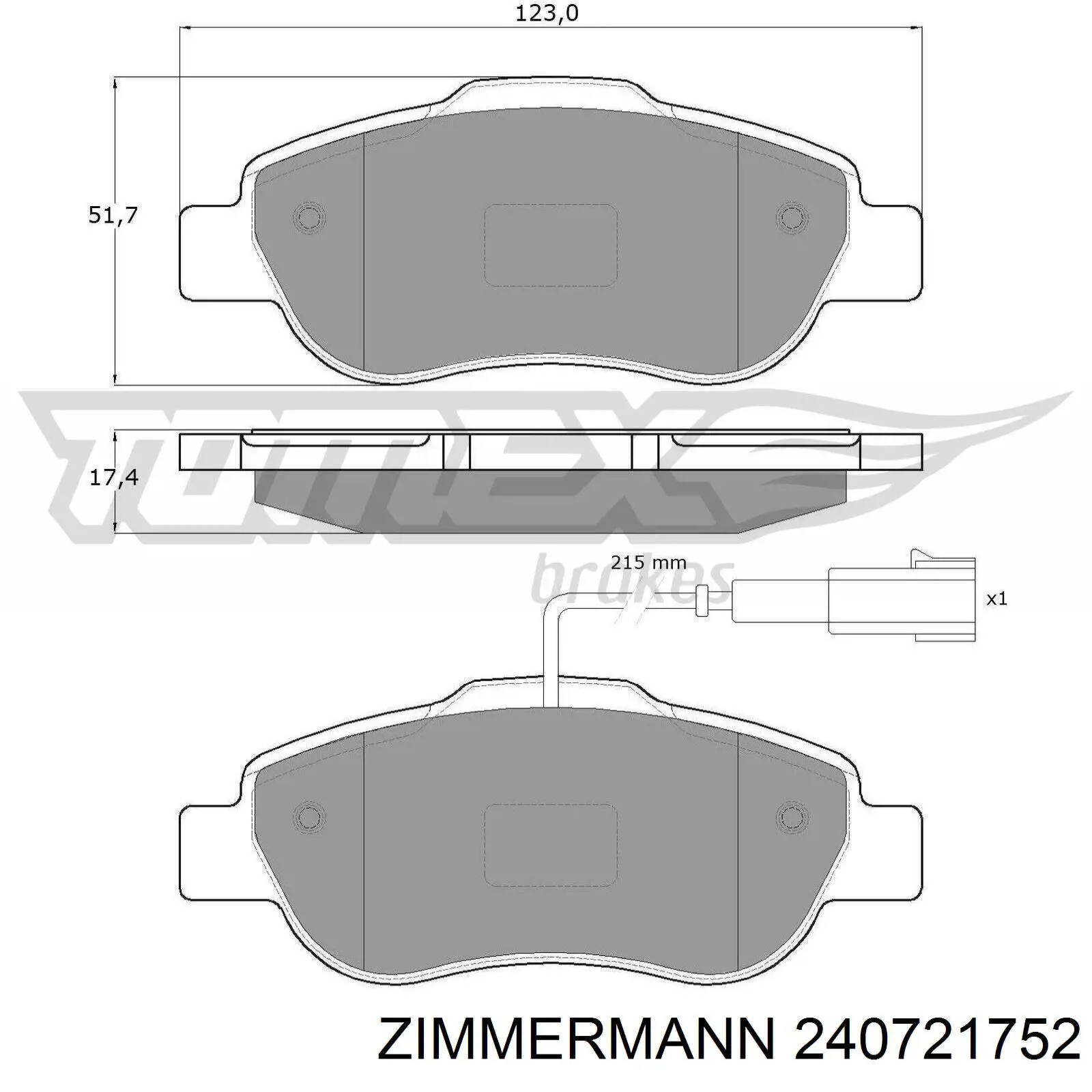 Тормозні колодки Zimmermann 240721752