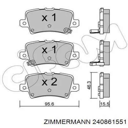 240861551 Zimmermann колодки гальмові задні, дискові