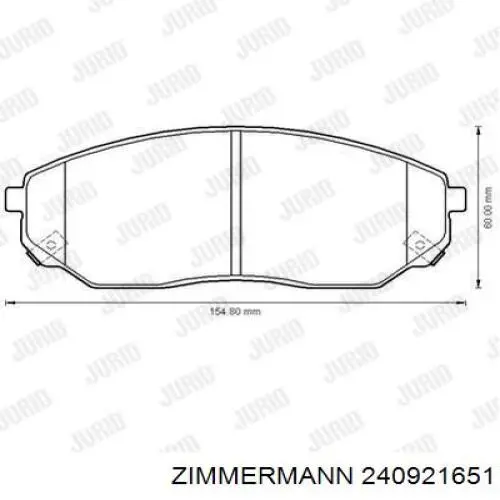 Купити 240921651 Zimmermann Колодки гальмівні передні, дискові