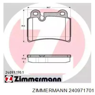 240971701 Zimmermann колодки гальмові задні, дискові